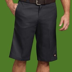 Dickies Relaxed Fit Multi-Use Pocket Black Work Shorts, 13" long inseam